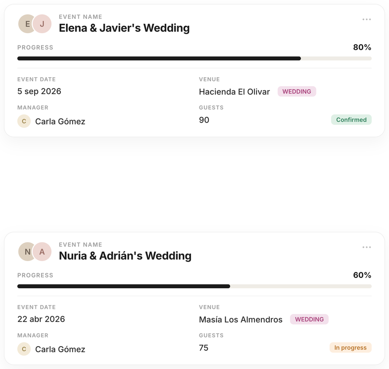 Events in the Hubents app